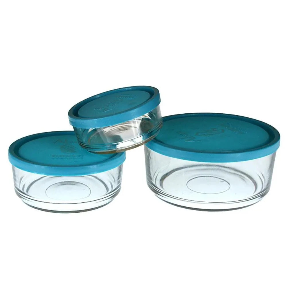 Set of 3 Air Tight Glass Food Storage Containers