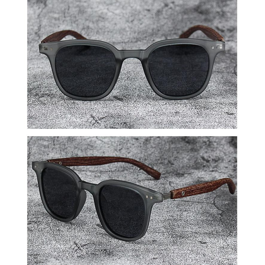 Vintage UV Protection Wood Grain Sunglasses
