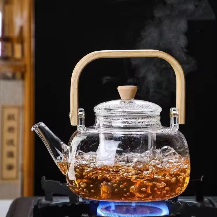 Borosilicate Glass Teapot with Bamboo Handle