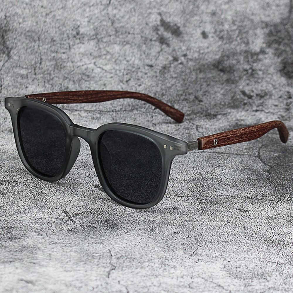 Vintage UV Protection Wood Grain Sunglasses