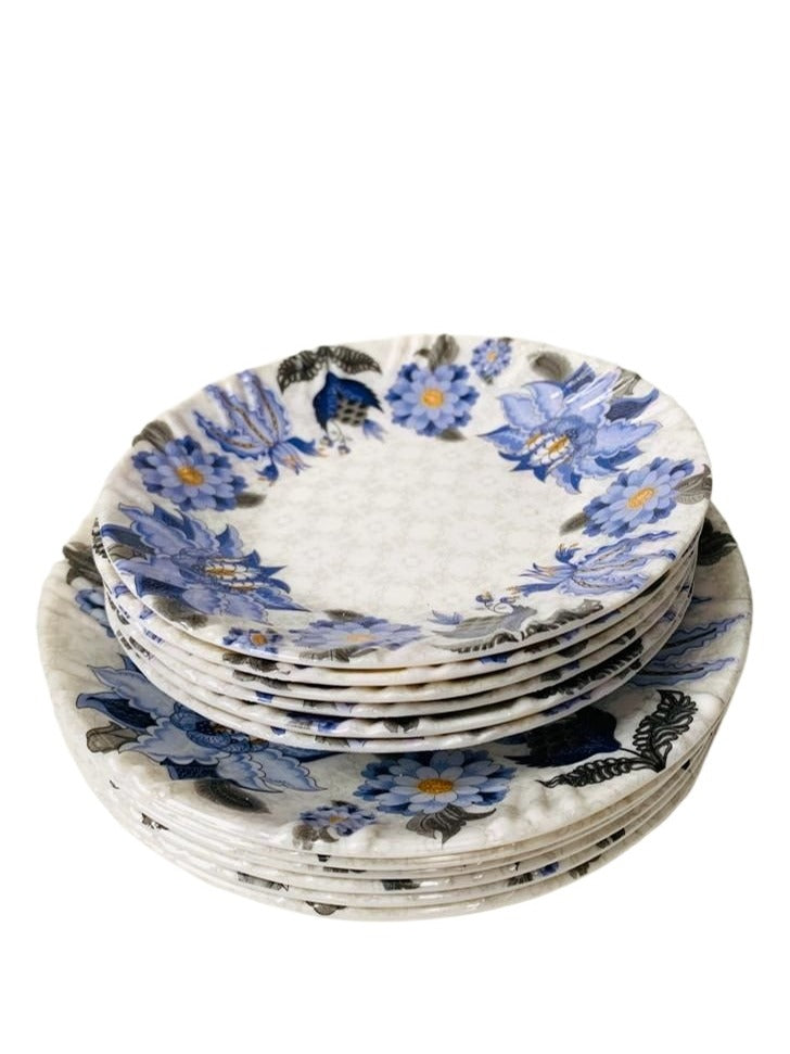 Melamine 18 Pieces Set with 6 medium plates & 6 small plates and 6 Bowls