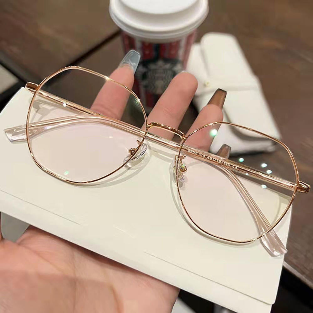 Unisex Metal Anti-blue Light Transparent Glasses