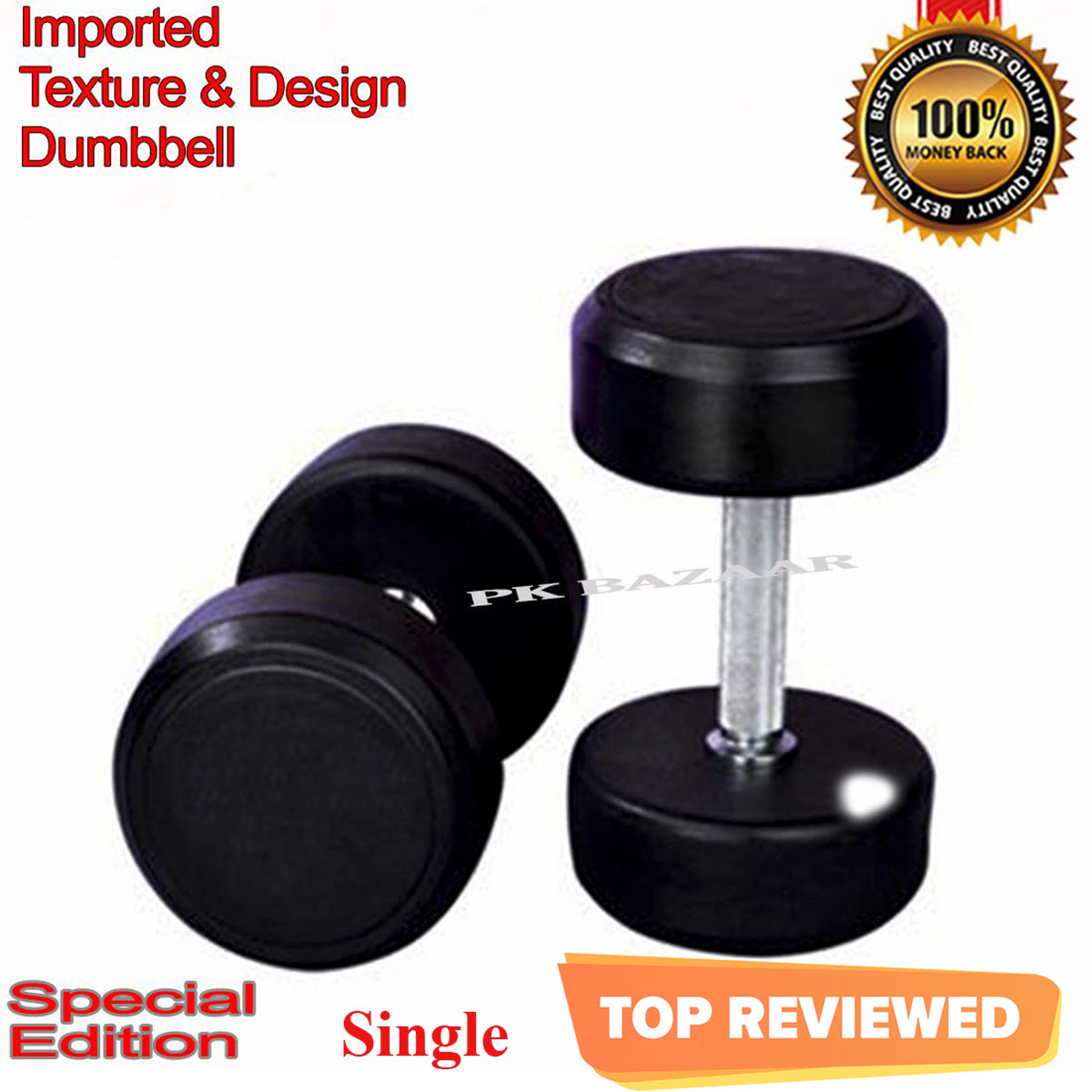 Beast Fitness Rubber Coated Exercise Dumbbell