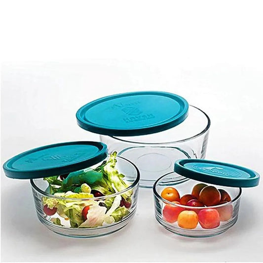 Set of 3 Air Tight Glass Food Storage Containers