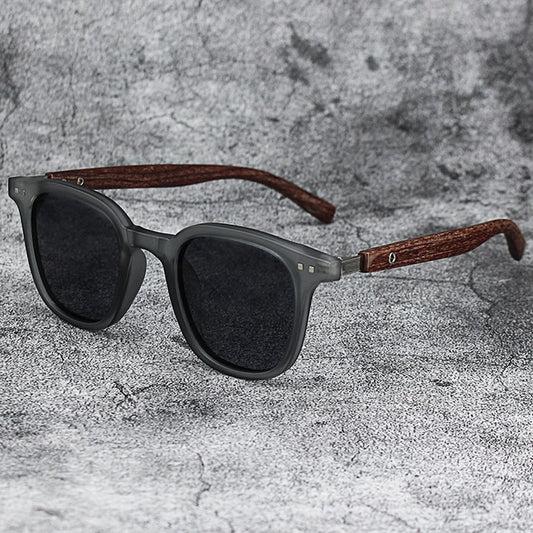 Vintage UV Protection Wood Grain Sunglasses